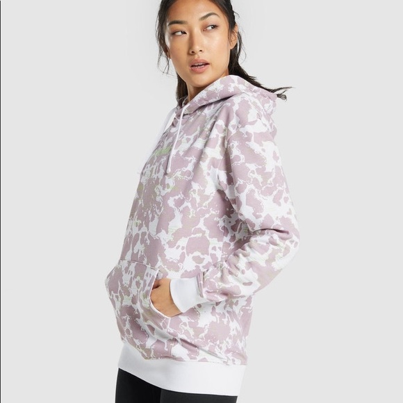 Gymshark Camo Graphic Oversized Hoodie Size XS - Picture 6 of 10